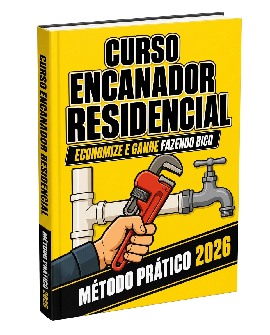 Mockup do livro Curso Encanador Residencial - Método Prático 2026